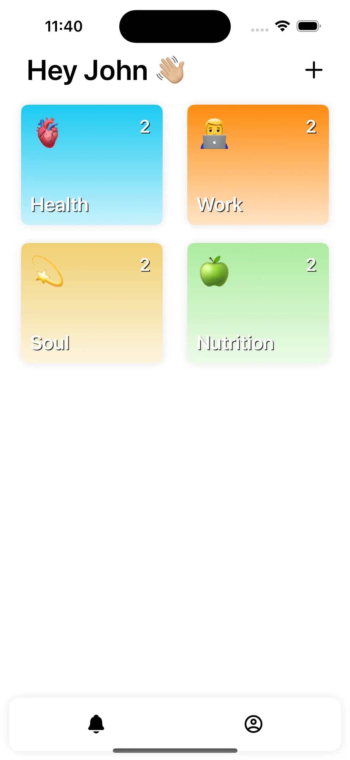 Reminders screen